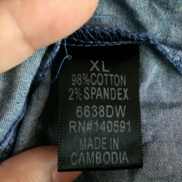 CQ by CQ denim tunic dress with tiered gauzy exaggerated sleeves sz Large, XL - Picture 9 of 11